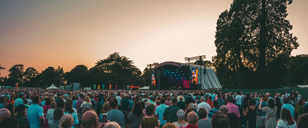 Sting playing on stage at Forest Live at Westonbirt Arboretum