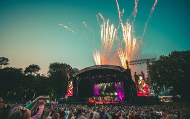 Gary Barlow performing at Delamere Forest