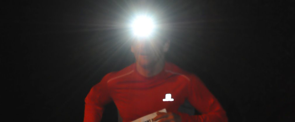 Running with a head torch