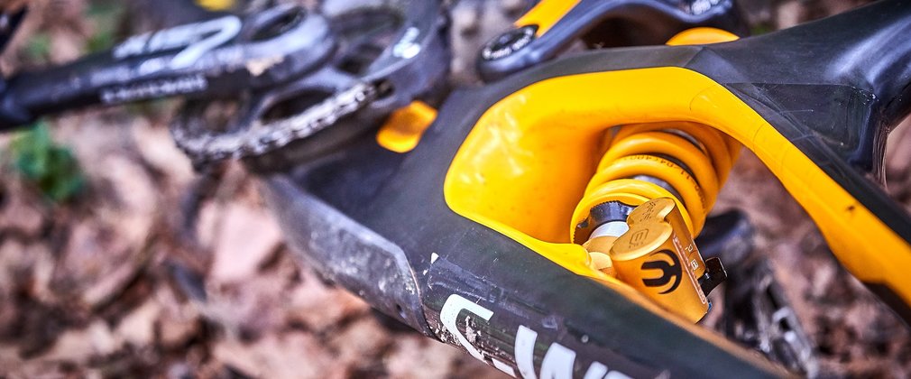 Close up of a mountain bike