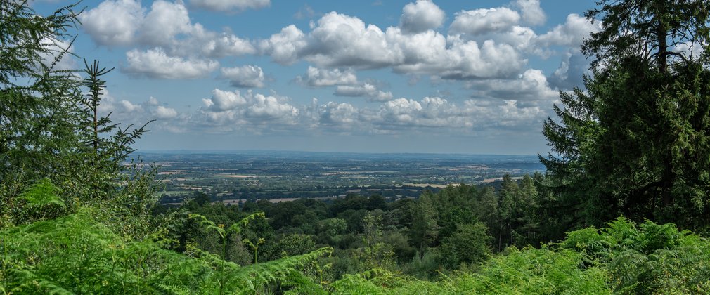 Blue sky and clouds over Vale of Taunton