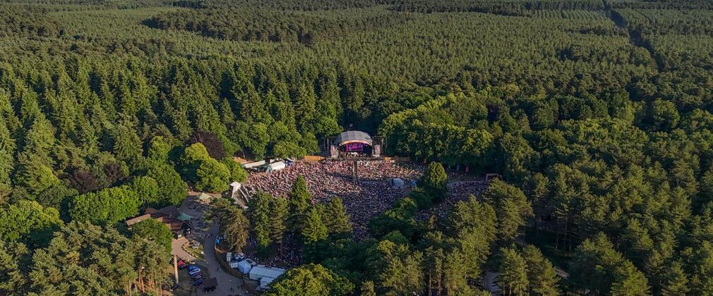 High Lodge during Forest Live from above