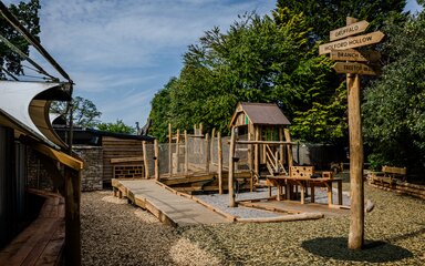 wooden play area for children