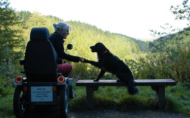 woman with dog