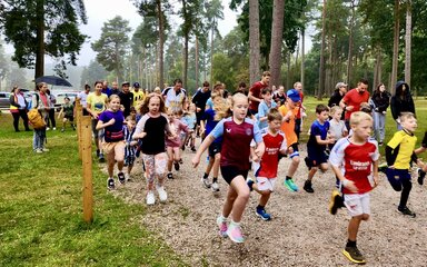 Children at a running event